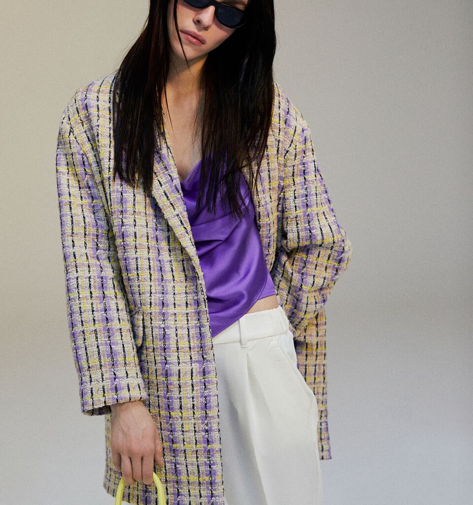 Yarn dyed bouclè jacket - women's jackets - Multi-color | Sisley image number 7